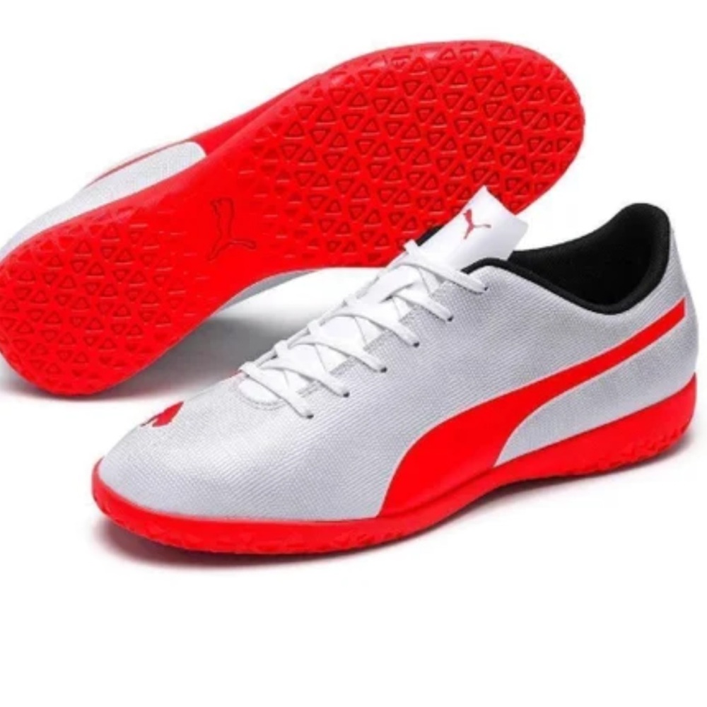 Puma White and Neon orange athletic shoe size 7 STATEMENT SHOE